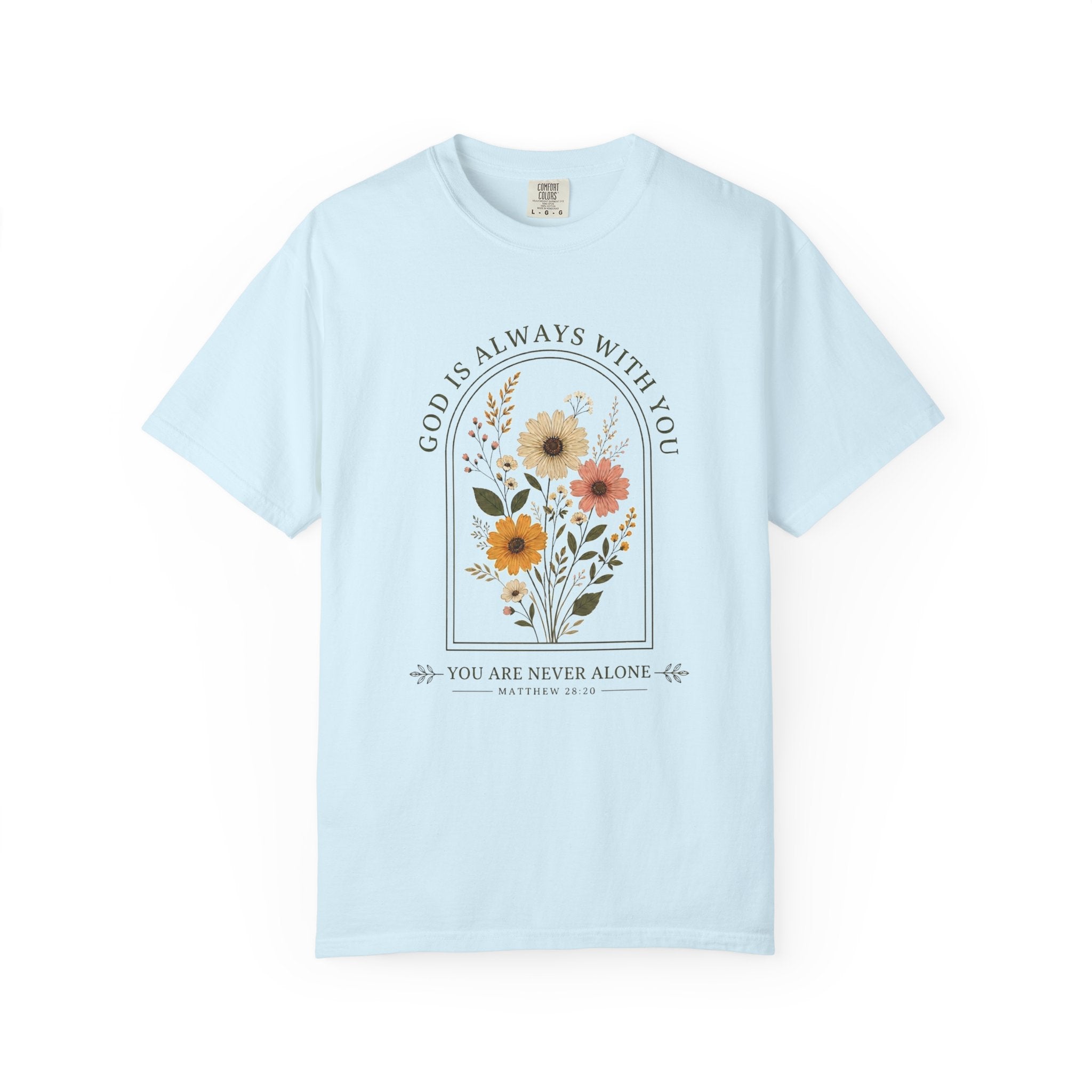 Inspirational Bible Verse Floral T-Shirt — Cheerful Scripture Floral Tee