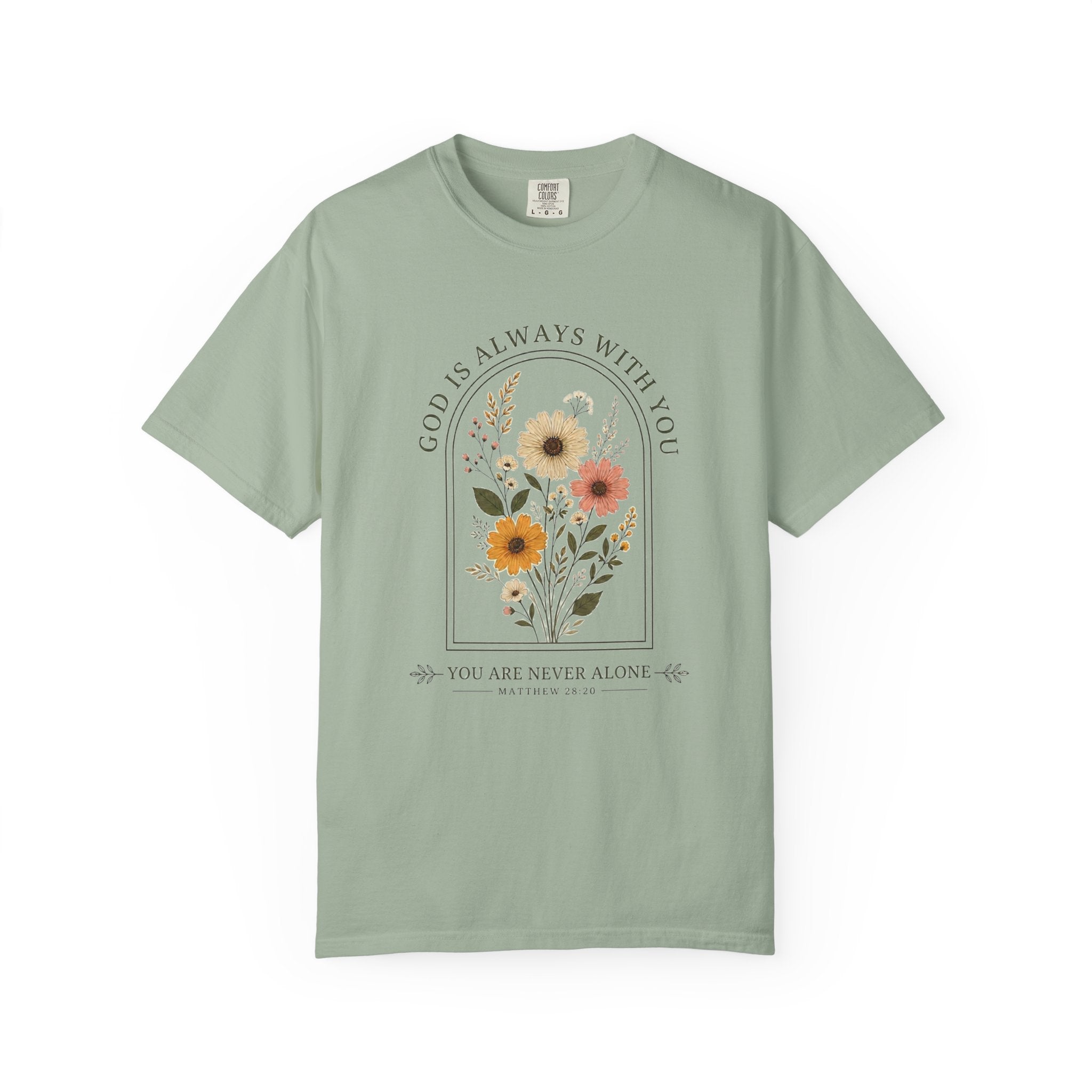 Inspirational Bible Verse Floral T-Shirt — Cheerful Scripture Floral Tee