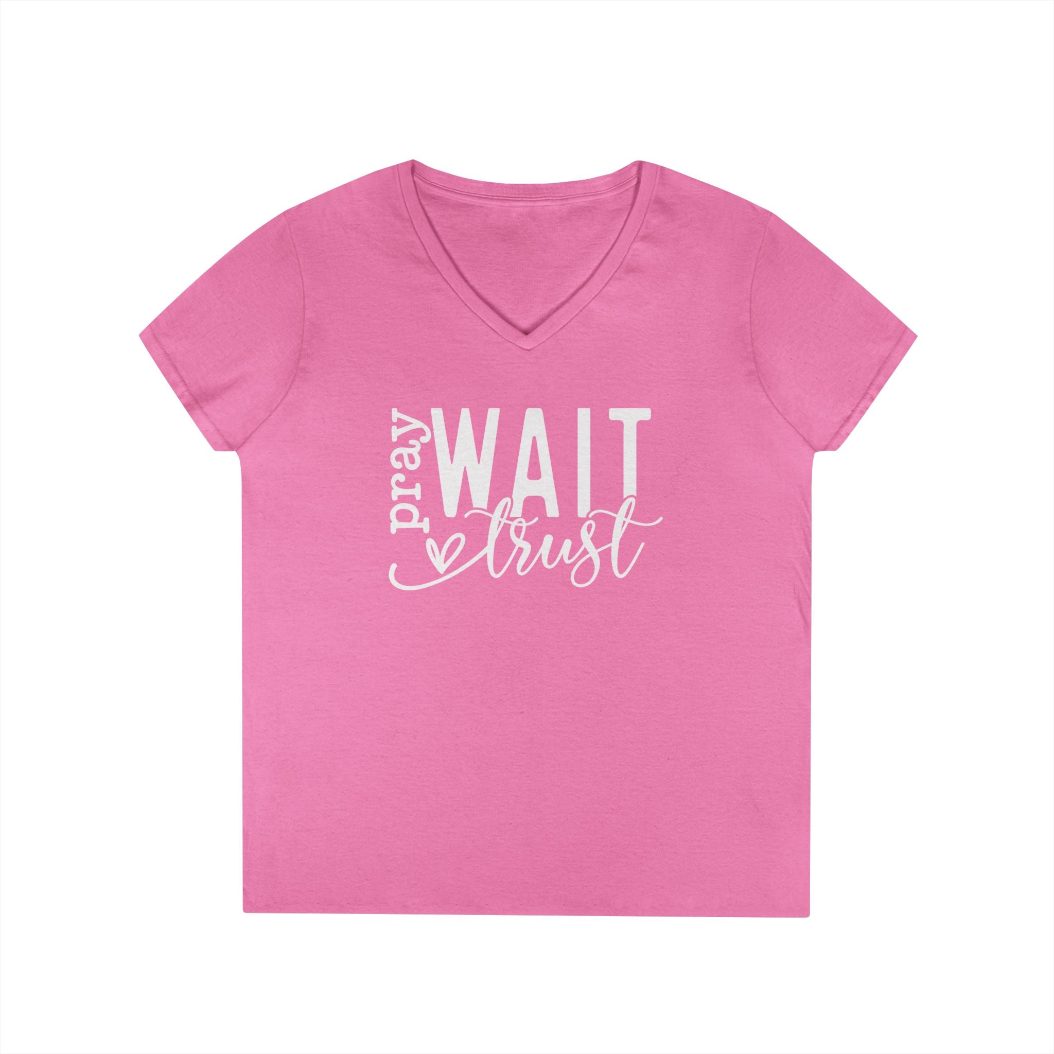 Pray, Wait and Trust woman's V-Neck T-shirt