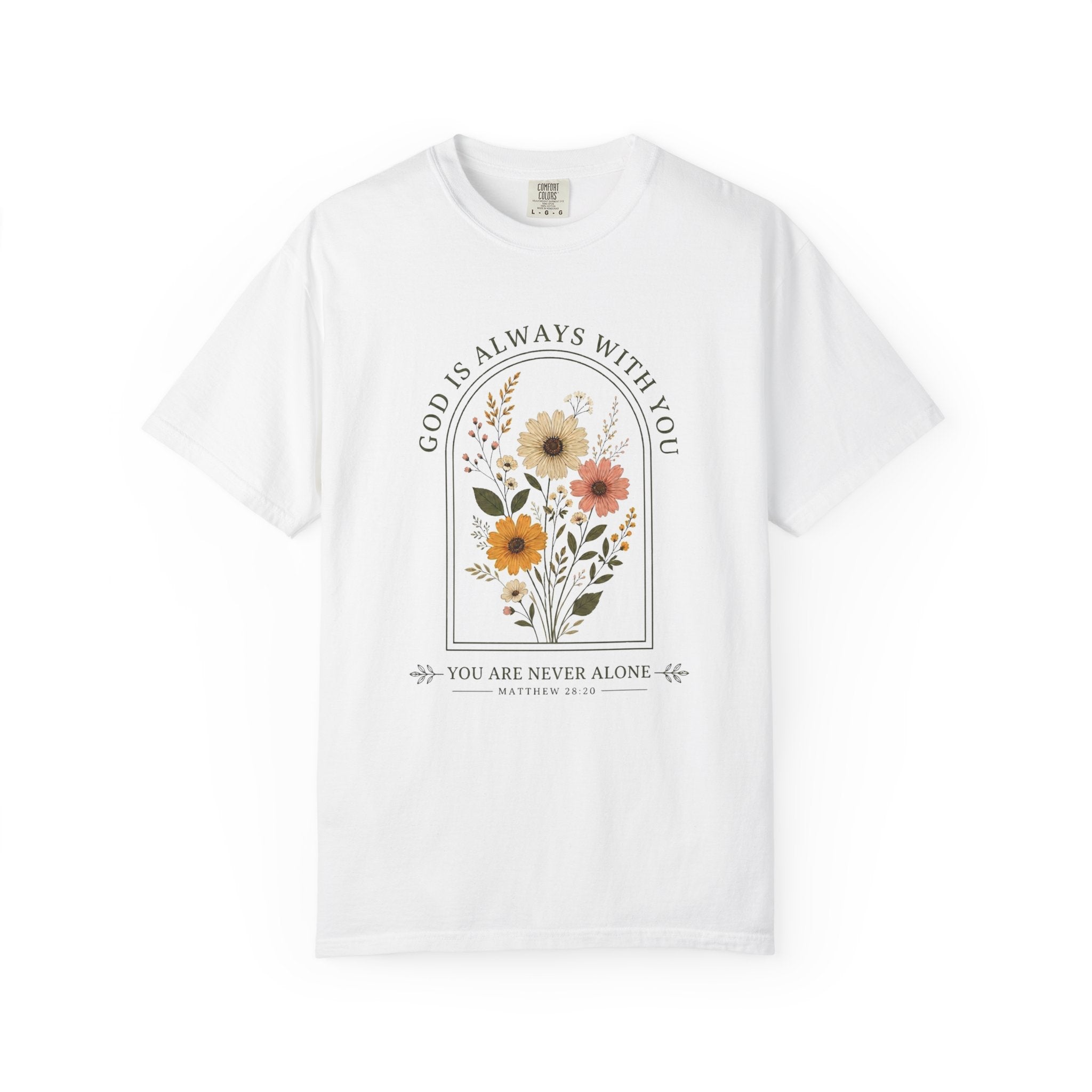 Inspirational Bible Verse Floral T-Shirt — Cheerful Scripture Floral Tee