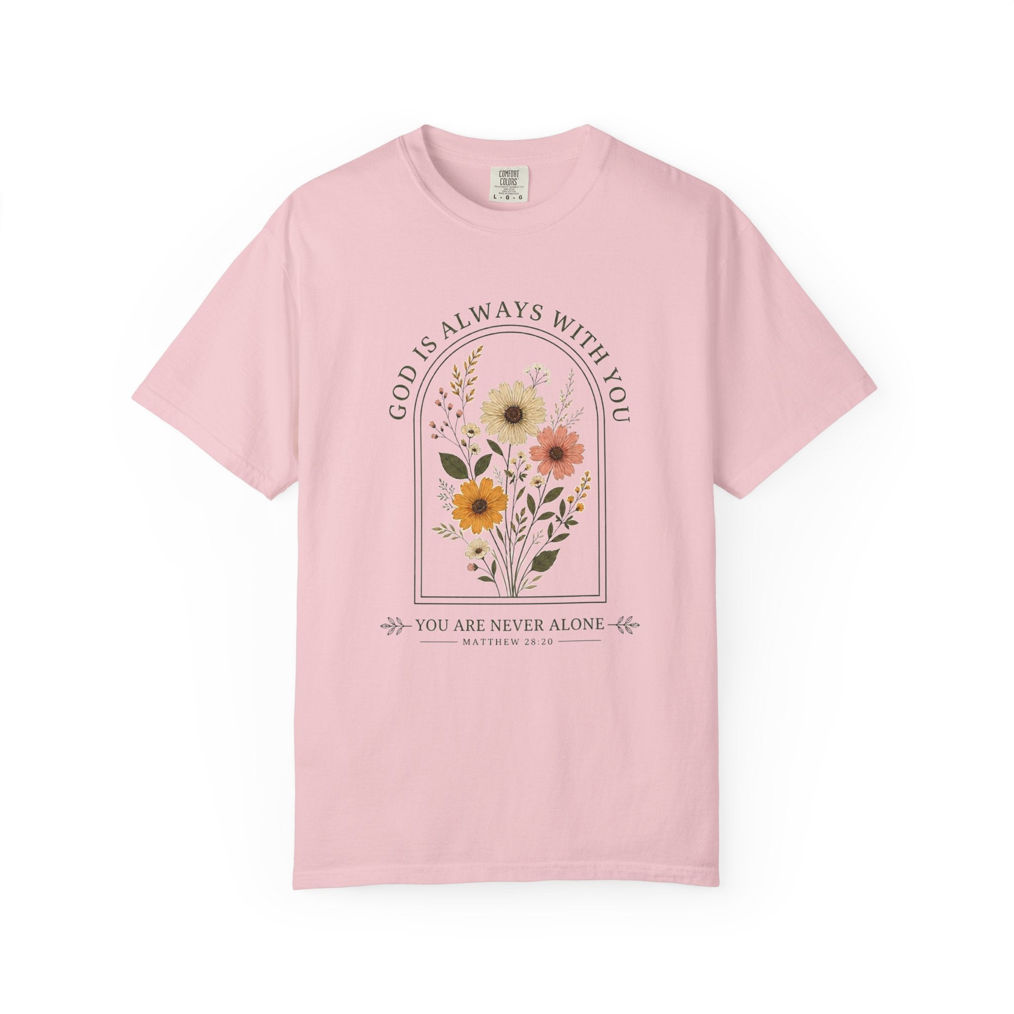 Inspirational Bible Verse Floral T-Shirt — Cheerful Scripture Floral Tee