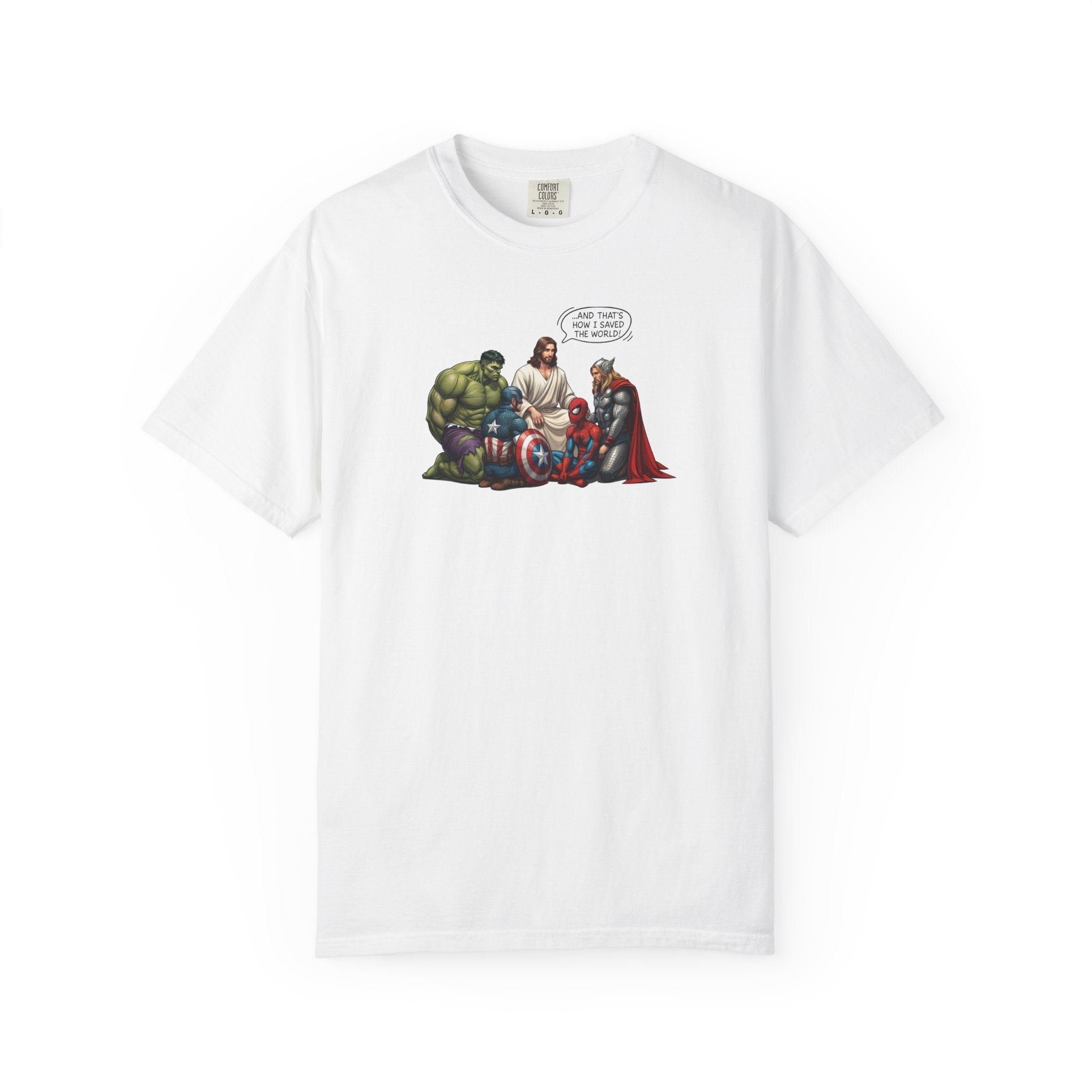 Marvel Heroes Comfort Tee —Jesus saves the world