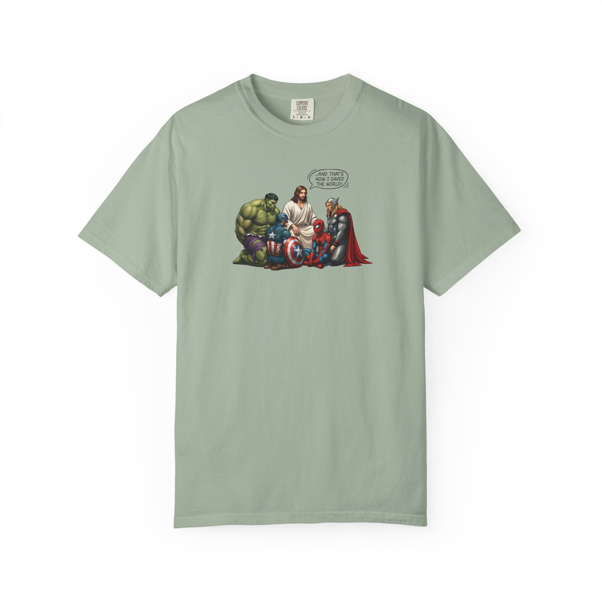 Marvel Heroes Comfort Tee —Jesus saves the world