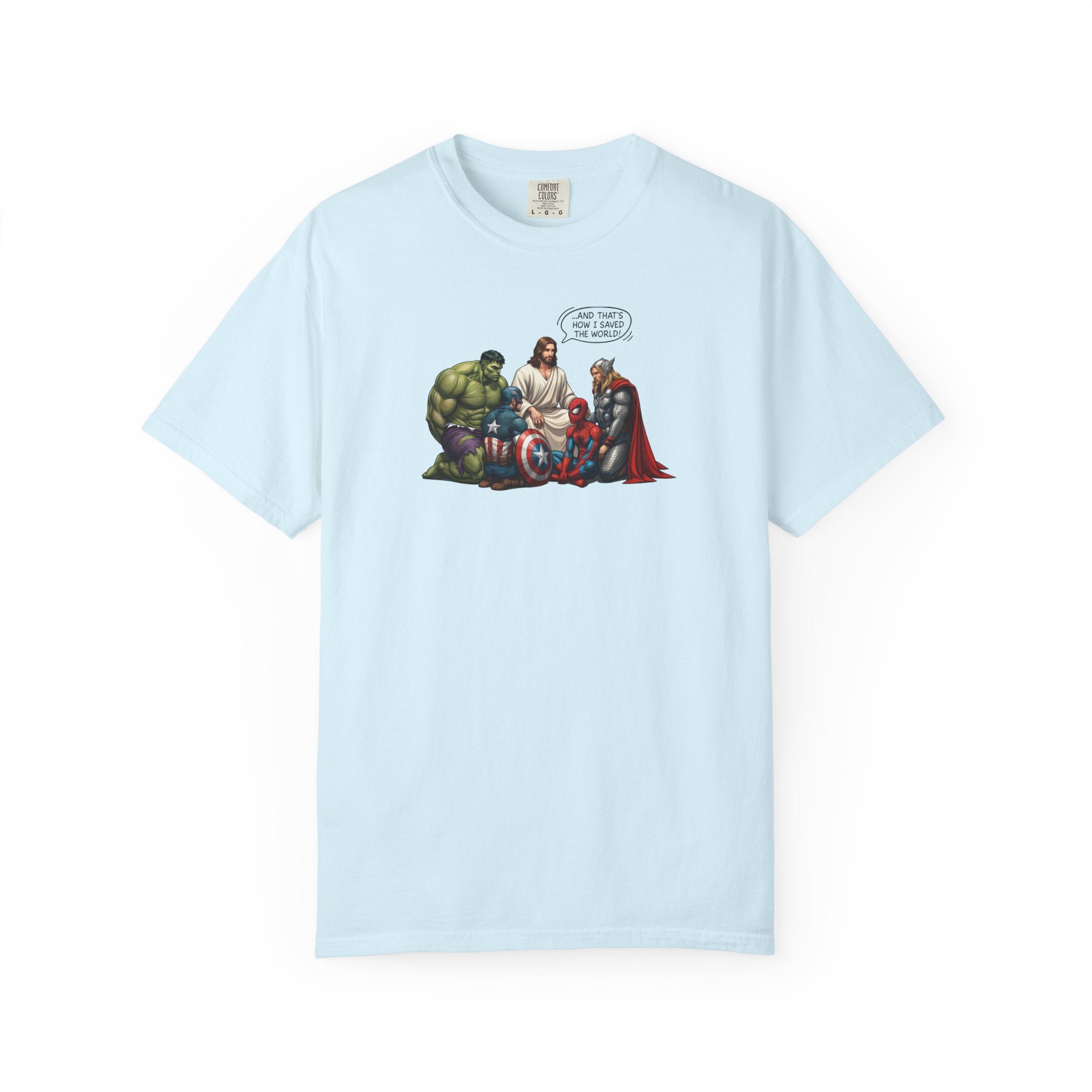 Marvel Heroes Comfort Tee —Jesus saves the world