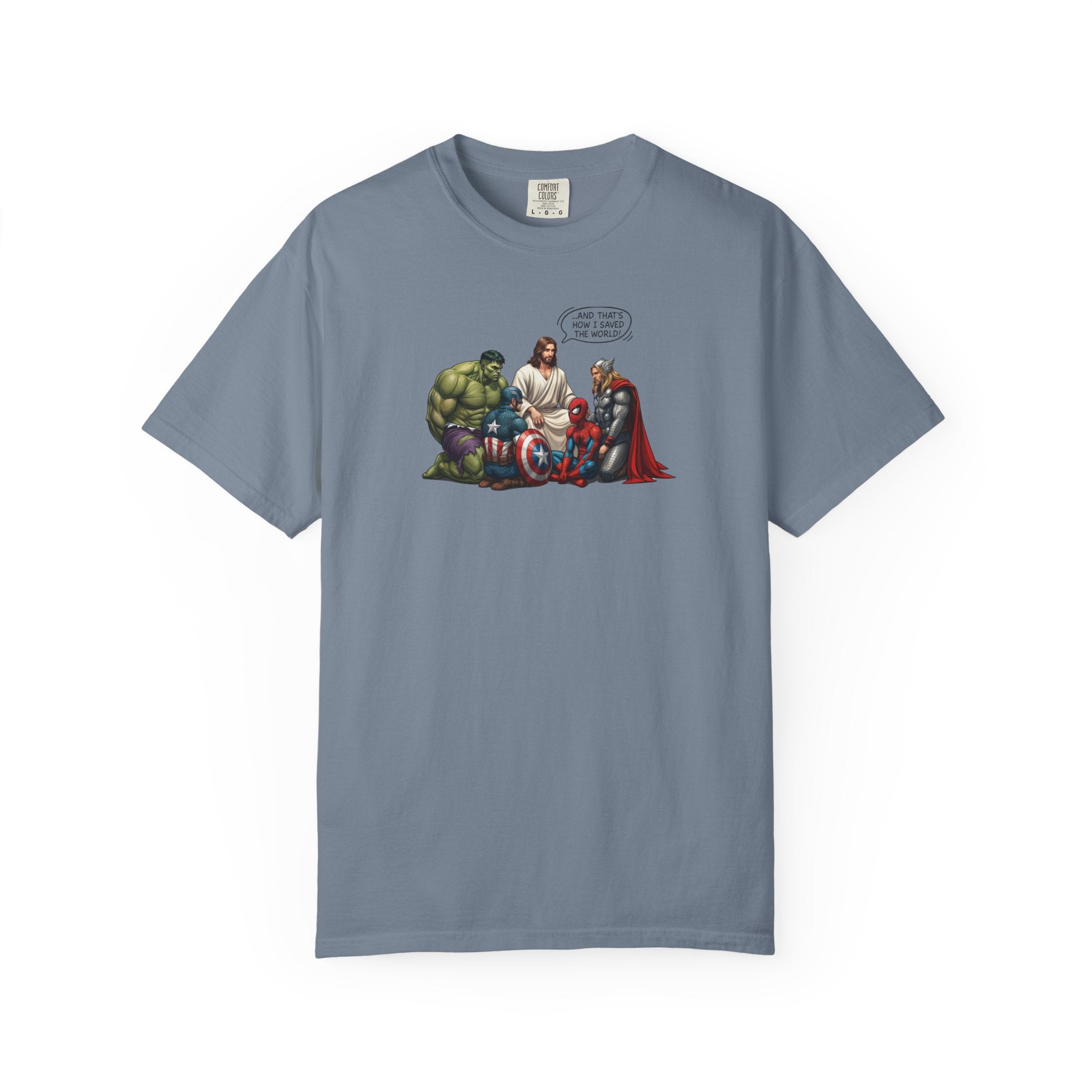 Marvel Heroes Comfort Tee —Jesus saves the world