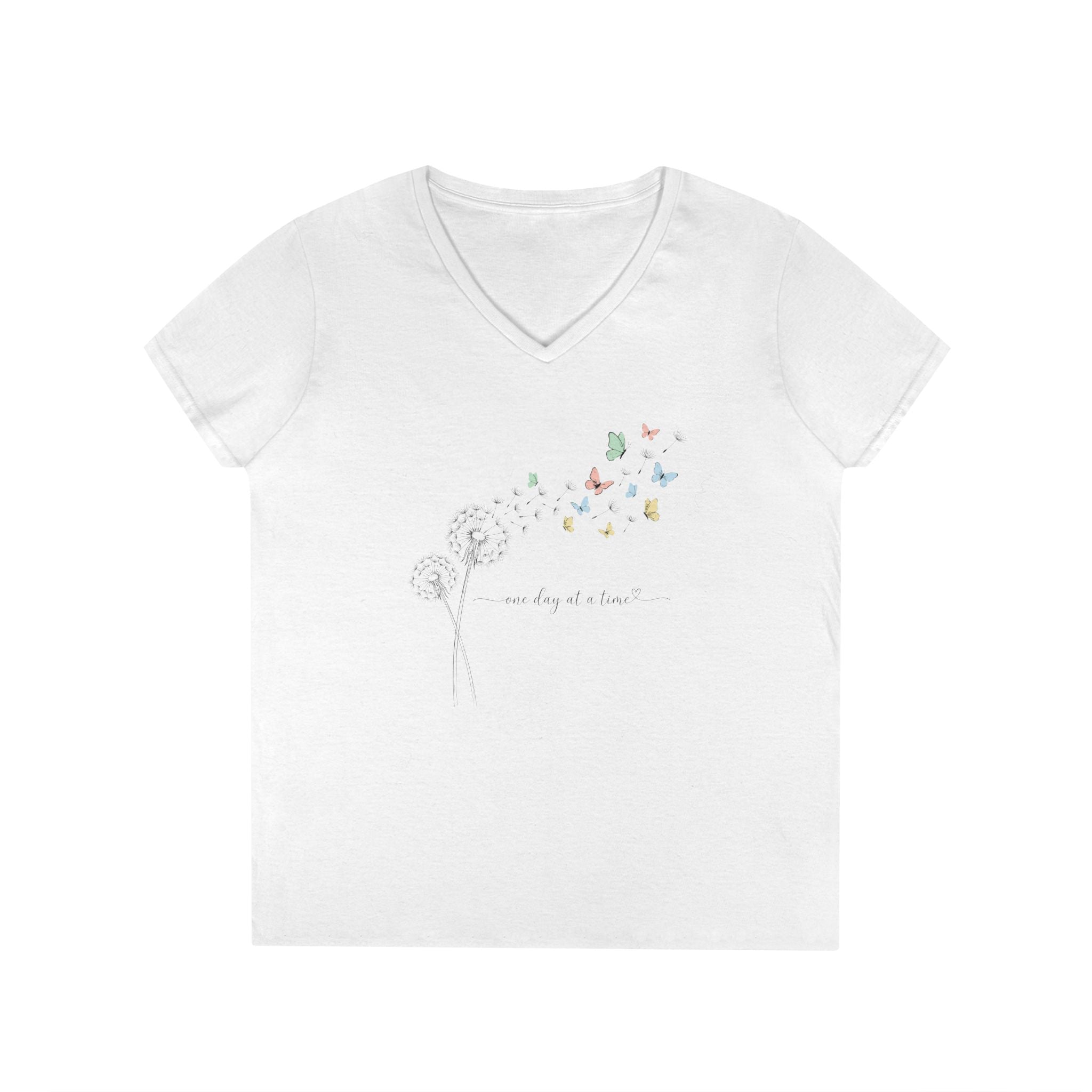 One Day at a Time woman's V-Neck T-shirt