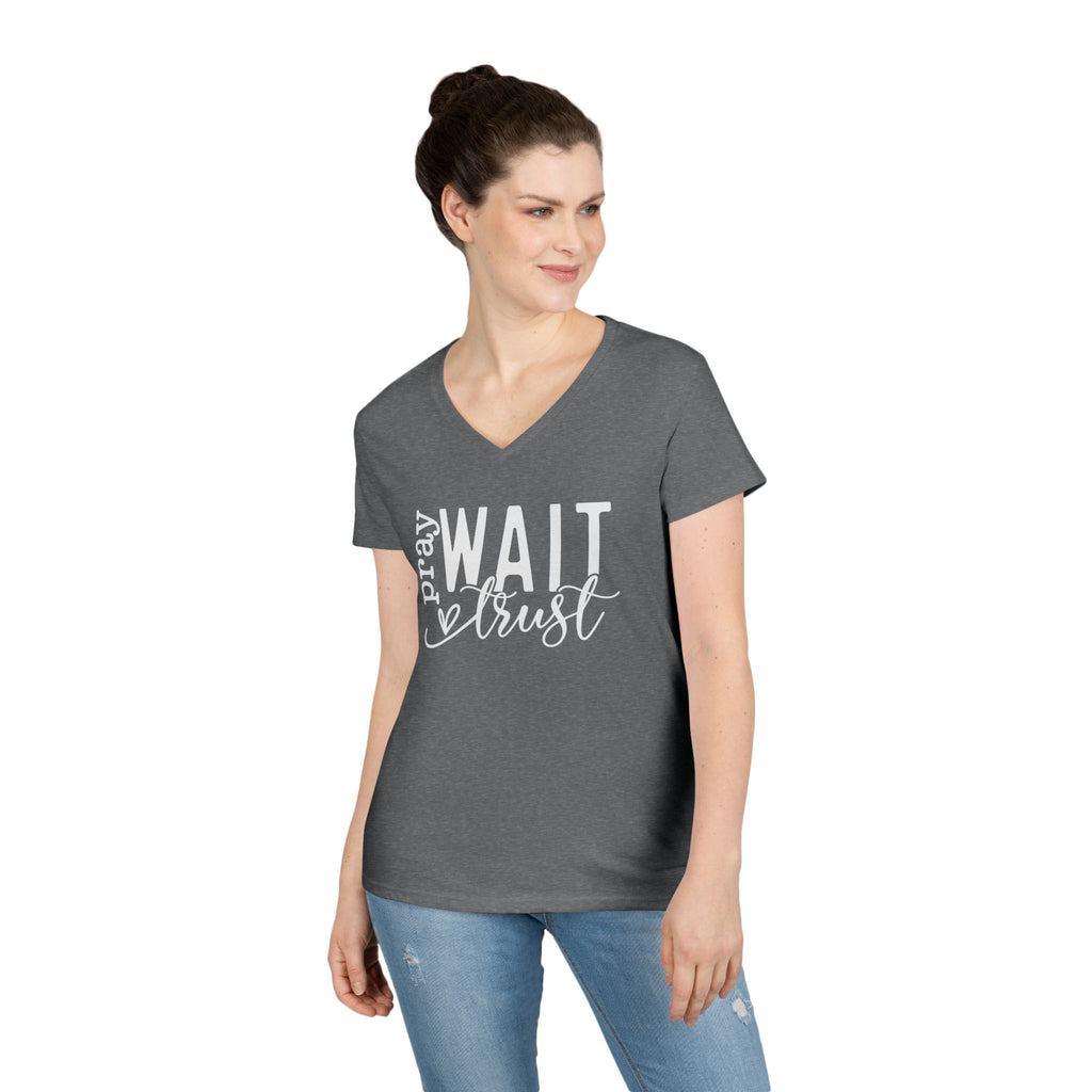 Pray, Wait and Trust woman's V-Neck T-shirt