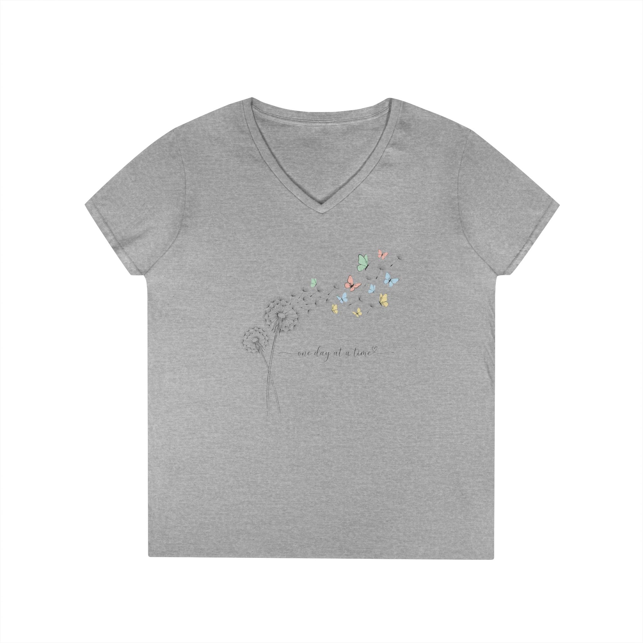 One Day at a Time woman's V-Neck T-shirt