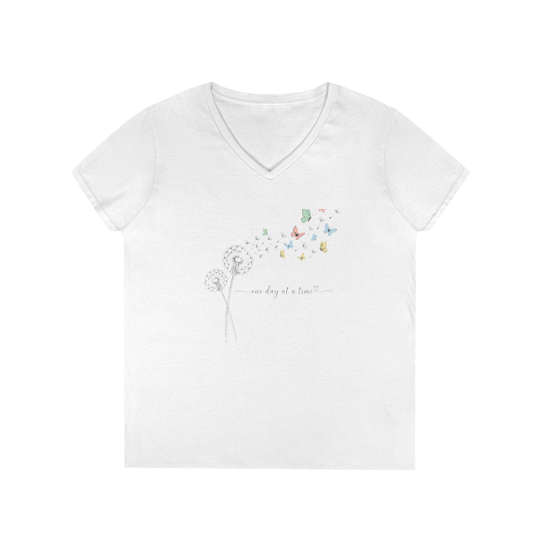 One Day at a Time woman's V-Neck T-shirt