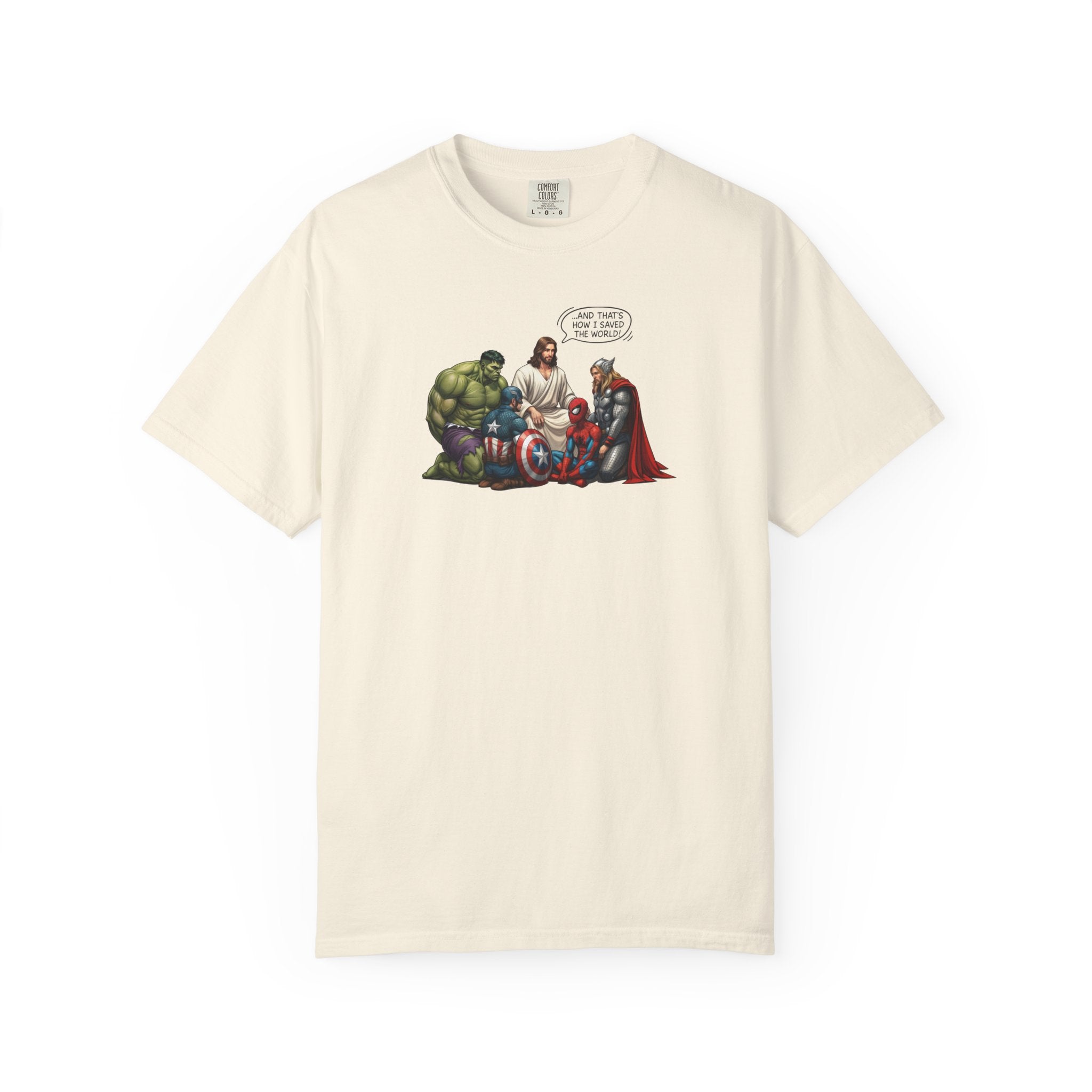 Marvel Heroes Comfort Tee —Jesus saves the world