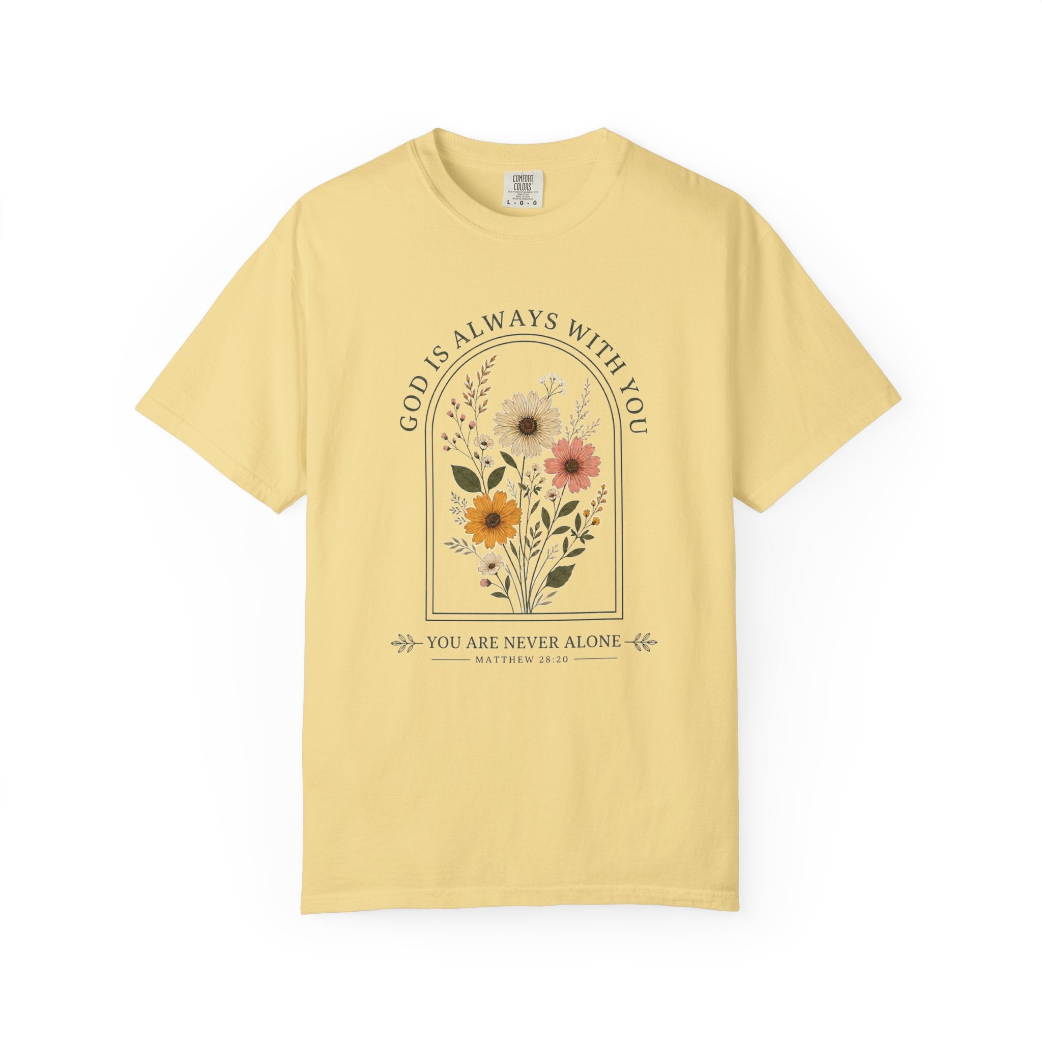 Inspirational Bible Verse Floral T-Shirt — Cheerful Scripture Floral Tee