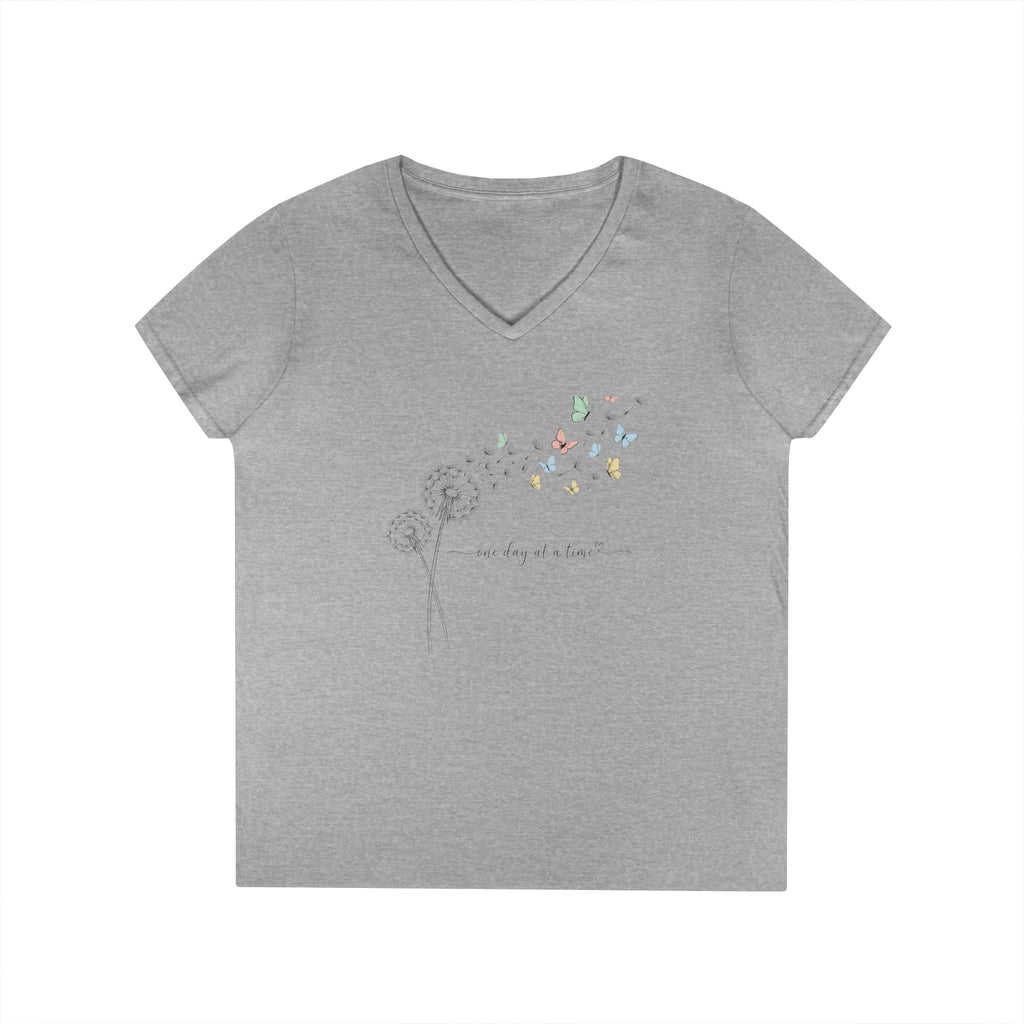 One Day at a Time woman's V-Neck T-shirt