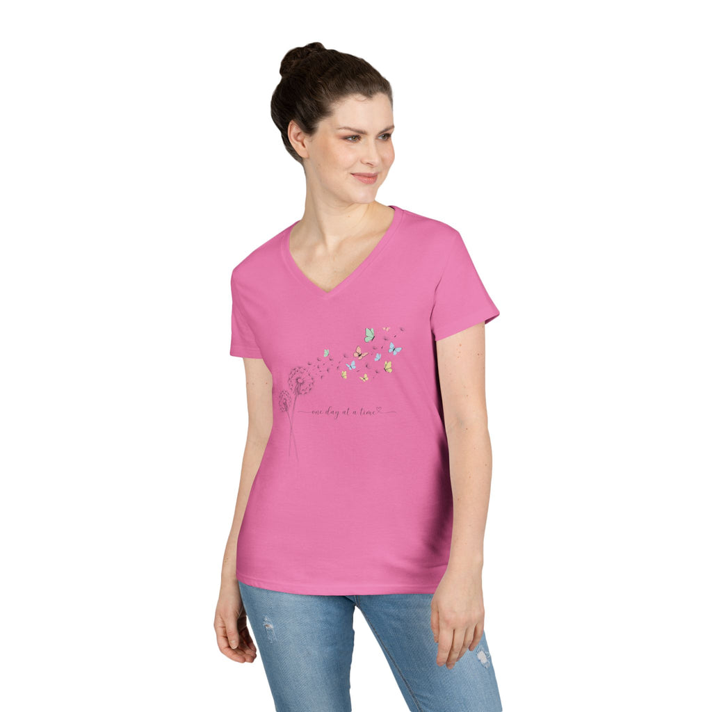 One Day at a Time woman's V-Neck T-shirt